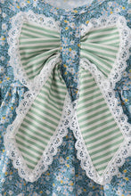 Teal Floral Lace Bow Bloomer Set