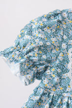 Teal Floral Lace Bow Bloomer Set