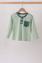 Teal Stripe Pocket top