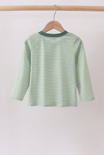 Teal Stripe Pocket top