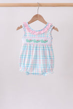 Pink Crocodile Smocked Gingham Bubble