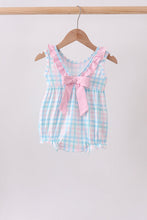 Pink Crocodile Smocked Gingham Bubble