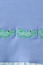 Blue Crocodile Embroidered Bubble