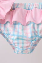 Pink Crocodile Smocked Gingham 2PC Swimsuit
