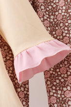 Floral Football Print Ruffle Pants Set