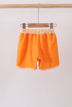 Orange Football Swim Trunks