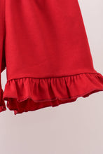 Maroon Alabama Applique Ruffle Shorts Set