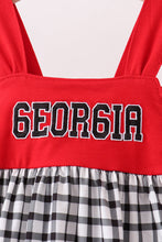 Red Georgia Applique Gingham Ruffle Shorts Set