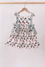 Sage Mallard French Knot Ruffle Dress
