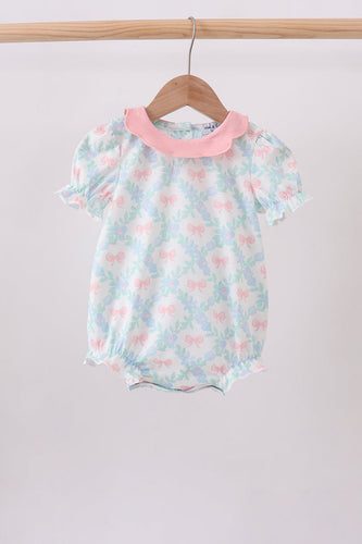 Pink Floral Bow Print Bubble - ARIA KIDS