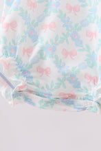 Pink Floral Bow Print Bubble