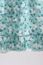 Green Floral Smocked Ruffle Bloomer Set