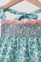 Green Floral Smocked Ruffle Shorts Set - ARIA KIDS