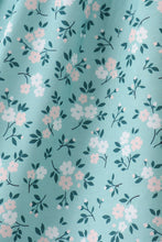 Green Floral Smocked Ruffle Dress