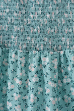 Green Floral Smocked Mom Dress