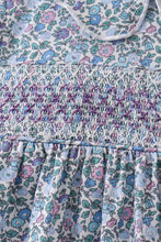 Blue Floral Smocked Dress