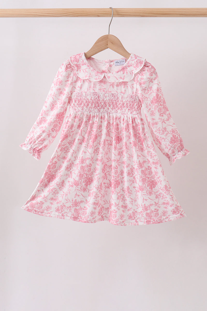 Pink Floral Smocked Dress - ARIA KIDS