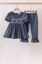 Garden Rose Smocked Ruffle Pants Set