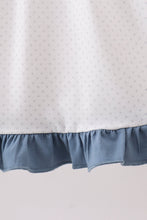 Blue Apple Crayon French Knot Ruffle Dress