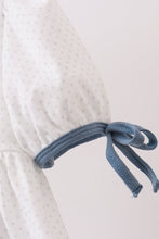 Blue Apple Crayon French Knot Ruffle Dress