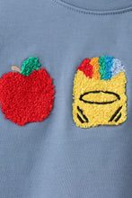 Blue Apple Crayon French Knot Plaid Shorts Set