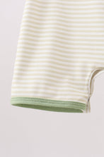 Monster truck embroidery stripe romper