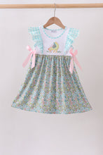 Mint Chicken Applique Ruffle Dress