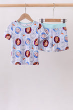 Blue frozen character bamboo pajama set