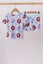 Blue frozen character bamboo pajama set