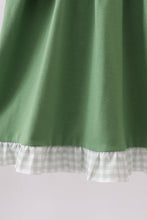 Green Sunflower Applique Ruffle Dress