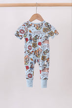 Blue character bamboo romper