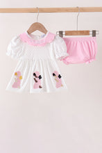 Pink Prayer Embroidery Ruffle Bloomer Set - ARIA KIDS