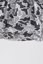 Grey Camouflage Bow Embroidery Ruffle Bubble