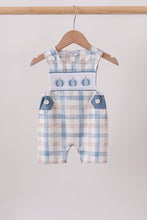 Blue Pumpkin Embroidery Gingham Bubble