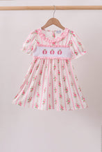 Pink Pumpkin Embroidery Ruffle Dress