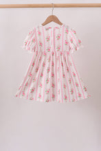 Pink Pumpkin Embroidery Ruffle Dress