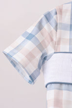 Blue Pumpkin Embroidery Gingham Shorts Set