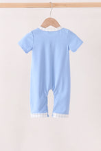 Blue Embroidery Romper