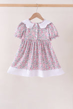 Pink Floral Embroidery Ruffle Dress