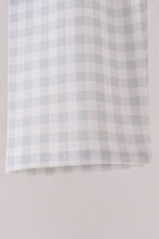Blue Embroidery Gingham Pants Set