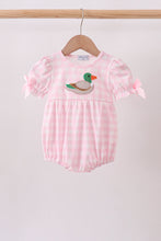 Pink Mallard Applique Gingham Bubble