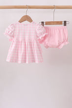 Pink Mallard Applique Gingham Bloomer Set