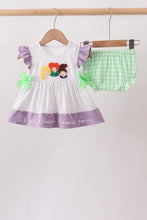 Purple Hocus pocus french knot ruffle bloomer set - ARIA KIDS
