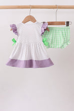 Purple Hocus pocus french knot ruffle bloomer set - ARIA KIDS