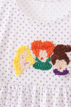 Purple Hocus pocus french knot ruffle dress - ARIA KIDS