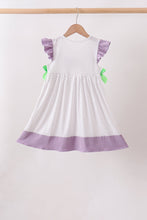 Purple Hocus pocus french knot ruffle dress - ARIA KIDS