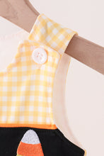Mustard Candy Embroidery Gingham Jon Jon - ARIA KIDS