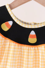 Mustard Candy Embroidery Gingham Dress - ARIA KIDS