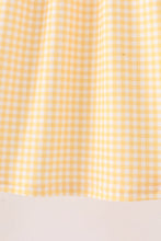 Mustard Candy Embroidery Gingham Dress - ARIA KIDS