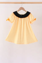 Mustard Candy Embroidery Gingham Dress - ARIA KIDS